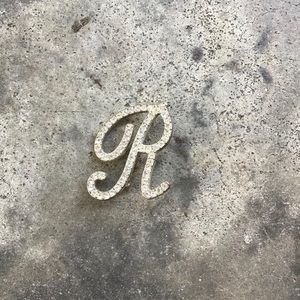 Rhinestone Initial R Pin